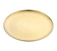 IRGVJIFR Metal Dinner Plate Stainless Steel Bone Spitting Dish Gold Silver Colors Shallow Tray Metal Dining Disc Fruit Meat Round Plate(Gold,23CM)