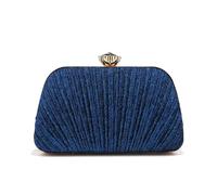 IRGVJIFR Shell Bag Shell Design Women Clutch Bags Gathered Sequins Evening Diamonds Metal Chain Handbags Banquet Dinner Ball Handbag(YM7656BLUE)