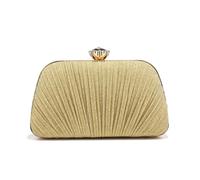 IRGVJIFR Shell Bag Shell Design Women Clutch Bags Gathered Sequins Evening Diamonds Metal Chain Handbags Banquet Dinner Ball Handbag(YM7656GOLD)