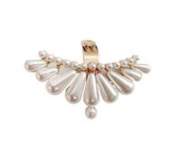 IRGVJIFR Shoe Clip 2Pcs Removable Pearl Shoe Flower Buckle Upper Ornament Toe Head Accessory High Heel Metal For the woman(Gold)