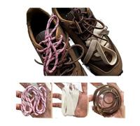 IRGVJIFR Shoelace 4 Pcs/set Vintage Training Shoelaces Round Flat Leather Combination DIY Sports Casual Individual Shoes Laces For going out(Color-03)