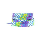 IRGVJIFR Shoelace Flat Shoelaces For Sneakers Color Leopard Print Tie-dye Gradient Shoelace Rope Men Women For Canvas Shoe Laces For going out(Purple Yellow,120cm)