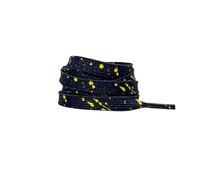 IRGVJIFR Shoelace Shoelaces For Sneaker Flat Gilding Printing Ink Splatter Shoelace Colorful Splash Hand-painted Basketball Shoe Laces For going out(Dark blue yellow,100cm)