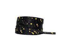 IRGVJIFR Shoelace Shoelaces For Sneaker Flat Gilding Printing Ink Splatter Shoelace Colorful Splash Hand-painted Basketball Shoe Laces For going out(Black yellow,160cm)
