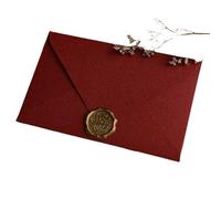 IRGVJIFR Wedding Invitations 15PCS Hemp Envelope Letter Set Vintage Style Love Cowhide Special Paper Invitation Postcard Lacquer For parties(Red)
