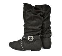 IRGVJIFR Women's Knee High Cowboy Boots Suede Sole Boot Step Women Latin Dance Boots Salsa Shoe Long Warm Up Line Shoes West Coast Swing Swayd For travel(Black,22.7cm)
