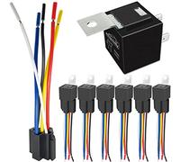 irhapsody 80/60Amp 12V 5-pin Relay Kit, SPDT 12-Volt Automotive Relay with Heavy-Duty Pigtail, 6-Pack