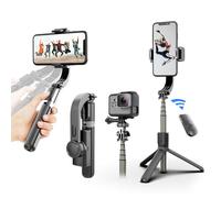 irianu Gimbal Stabilizer for Smartphone ，with Retractable Selfie Stick and Tripod，1-Axis Multifunction Remote 360°Automatic Rotation， Auto Balance for iPhone/Android