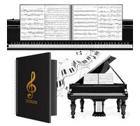 Irich Music Notenmappe A4, 15 Pockets/60 Pages Sheet Music Folder, Waterproof Foldable Notenmappe A4, Black Chormappe for Musicians, Choir Members, Painting, Artwork