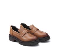 Iridea Leather Breathable Loafers Cognac