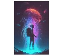 Iridescence Jellyfish Adults Kids Puzzle Jigsaw 1000 Pieces Educational Toy Game Family Decoration 78×53cm