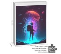 Iridescence Jellyfish Wooden Jigsaw Puzzles for Adults Hard Poster Puzzle 1000 Piece Precise Interlocking Educational Game Toys 78×53cm