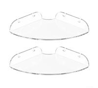 Iridescent Acrylic Corner Shelves Set of 2/ 4mm Thick Floating Wall Display for Bathroom Kitchen Bedroom/Space Saving Organizer with Hardware(transparency)
