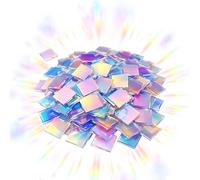 Iridescent Acrylic Squares 100 Pieces Multicolored High Clarity