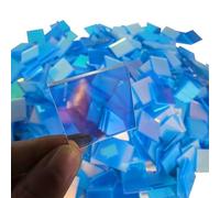 Iridescent Acrylic Squares, Translucent Rainbow Holographic Plexiglass Tiles 3/4 or 1/2 Inch, Double-Sided Mini Acrylic Blocks for Mosaic Art, Light and Shadow Craft Projects