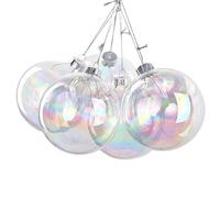 Iridescent Christmas Baubles, 6 Pieces 7 cm | Iridescent Christmas Tree Decoration Set for Indoor Outdoor Door Window Wall Fireplace Garden Decoration
