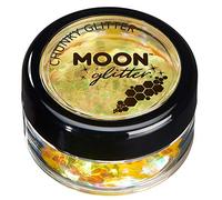 Iridescent Chunky Glitter by Moon Glitter - Yellow - Cosmetic Festival Makeup Glitter for Face, Body, Nails, Hair, Lips - 3g