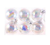 Iridescent Clear Rainbow Balls - Plastic Hanging Ornaments for Christmas Tree & Party Decor, Colorful Round Baubles, Festive Holiday Decorations