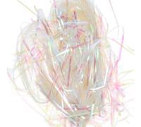 Iridescent Crinkle Cut Plastic Shred Filler Paper, 100g Pack 3mm White Decorative Packing Material for Gift Boxes and Baskets