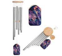 Iridescent Crystal Rock Wind Chimes Hanging Metal Wind Chime Outdoors Aluminium Memorial Windchimes Deep Tone Garden Patio Balcony Decoration Sympathy Gift for Mom Women Wife