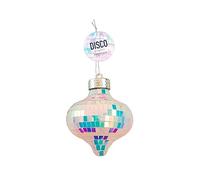 Iridescent Disco Ball Droplet Bauble Christmas Hanging Decoration 10cm
