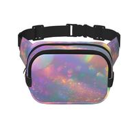 Iridescent Double Layer Waist Bag Pack Galaxy Abstract Bum Bag Fanny Pack for Men Women, Adjustable Belt Bag for Travel Hiking Running Cycling Festival