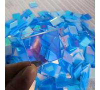 Iridescent Double-Sided Acrylic Squares - 50/100-Pack Mini Rainbow Holographic Tiles | for DIY Crafts, Mosaic Art, Painting, Home Decor, Party Wedding Classroom Office
