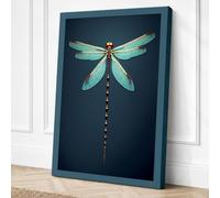 Iridescent Dragonfly Canvas Wall Art Print 24x16 Inch
