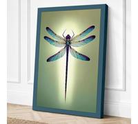 Iridescent Dragonfly Canvas Wall Art Print 36x24 Inch (91 x 61 cm)