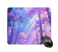 Iridescent Forest Mouse Pad Square Laptop Mouse Mat Cute Computer Mousepad Keyboard Pad Non-Slip Desk Pads for Gaming Office Work Home 25 * 30cm
