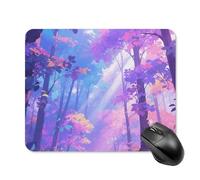Iridescent Forest Mouse Pad Square Laptop Mouse Mat Cute Computer Mousepad Keyboard Pad Non-Slip Desk Pads for Gaming Office Work Home 20 * 25cm