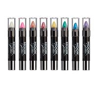 Iridescent Glitter Paint Stick / Body Crayon makeup for the Face & Body by Moon Glitter - 3.5g - Set of 8