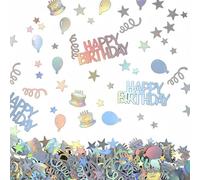 Iridescent Happy Birthday Confetti,Glitter Birthday Cake Table Decorations,Iridescent Party Confetti,Metallic Birth/day Con-fetti for Par/ty Decor Shiny,Par/ty Table Decoration,Birth/day Con-fetti