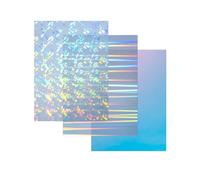 Iridescent Holographic Acrylic Sheets Sparkle Aurora Plexiglass Sheets PMMA Cast Acrylic Sheets for Laser Cutting Crafting DIY Home/Festival Decore(3, Dazzling Blue+Cullet +Aurora, 8x12 inch)