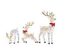 Iridescent Light Up Reindeer - 3 Pieces Realistic LED Festive Winter Reindeer,| For Light Up Reindeers Outdoor, Family Set With LED Lights, Garden Decor, Outdoor Decor For Christmas Holiday Parti