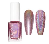 Iridescent Nail Polish - Pink Glitter Nail Vanish Quick Dry - Oil-Based Pink Purple Shimmer Holographic Nail Polish - Aurora Color Change, Long-Lasting & No UV Needed