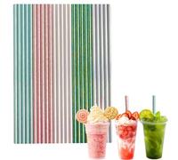 Iridescent Paper Straws for Craft,100Pcs Biodegradable Disposable Straw,8 Inch 6mm Bore Paper Drinking Straws Coffee Juice Cocktail Straws for Birthday Wedding Baby Shower Party and DIY Decorations