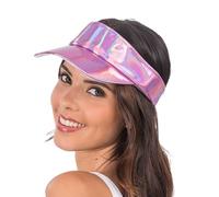 Iridescent Pink Visor Cap - One-Size Shimmering Sun Visor, Fashion & Festival Accessory, Lightweight & Trendy Hat
