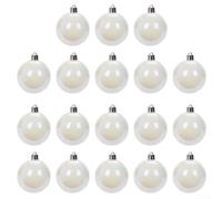 Iridescent Plastic Ornament Balls Set of 18 for Halloween Witches Cauldron and Christmas Decorations Featuring Light Refraction (pearl white)