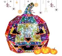 Iridescent Pumpkins That Light Up | Prism Iridescent Halloween Decoration - Plug-in Light Up Glow Ornament for Home and Pool Night Decor
