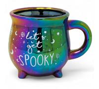 Iridescent Rainbow Cauldron Mug with Let's Get Spooky - Halloween Witch Cup