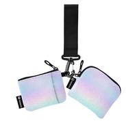 Iridescent Rainbow Hologram Purse for Women, Small Detachable Money Organizer with Zipper Pocket for Men and Women, 2 Pieces, Multicolor, 4.13"(L) x 3.5"(W), Multi-Colour., 4.13"(L) x, Multicoloured.,