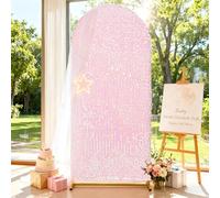 Iridescent Sequin Arch Backdrop Cover 7.2FT Big Payette Glitter Arch Covers