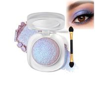 Iridescent Shimmer Eyeshadow Palette - Waterproof Duochrome Color Shift with Glitter Highlighter - Long-Lasting Sparkling Eye Makeup for Women Vibrant, Buildable Pigment for Daily (Aurora Diamond)
