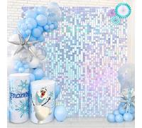 Iridescent Shimmer Wall Backdrop Sequin Panel Backdrop Silver 36 Panels Birthday Wedding Backgrounds Party Decoration