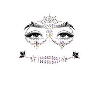 Iridescent Silver Calavera Mexican Sugar Skull Fancy Dress Cosplay Face Jewels