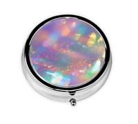 Iridescent Small Pill Box 3 Compartment Portable Pill Box for Purse Pocket Galaxy Abstract Mini Medicine Organiser for Daily Vitamin Fish Oil Storage