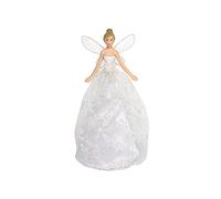 Iridescent White Fairy | Gisela Graham Christmas Tree Topper | 20cm Tall