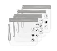 Iridsmole 4pc Airport Security Liquids Bags, Airport Liquid Bags 20 x 20 cm, Clear Toiletry Bag for Travel, Clear Plastic Makeup Bag for Women Travel Essentials
