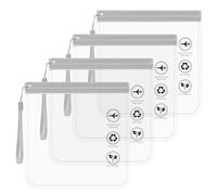 Iridsmole 4pcs Airport Security Liquids Bags, TSA Approved 20x20cm, Clear Plastic Zip Travel Toiletry Organizerm, Reusable Transparent Flight Liquid Containers for Carry-On Luggage Travel Essentials